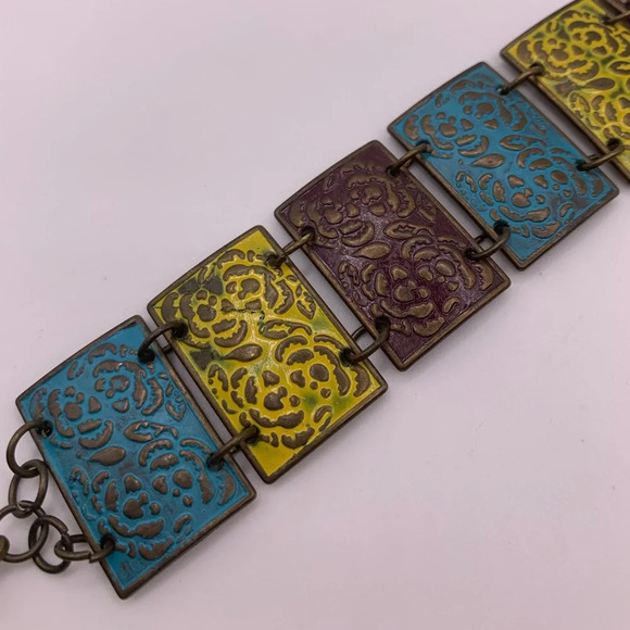 #205 Funky multicoloured metal penal bracelet - Picture 4 of 7